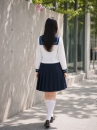 Đồ Seifuku Nữ Sinh Nhật Bản Hoa Tuyết - Cổ Áo Xanh