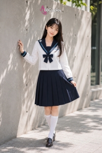 Đồ Seifuku Nữ Sinh Nhật Bản Hoa Tuyết - Cổ Áo Xanh