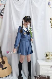 Seifuku Nữ Sinh Nhật Xanh Xám Dài Tay