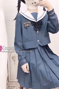 Seifuku Nữ Sinh Nhật Xanh Xám Dài Tay