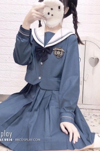 Seifuku Nữ Sinh Nhật Xanh Xám Dài Tay