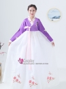 Hanbok Hàn Quốc Áo Tím Váy Trắng