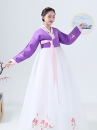 Hanbok Hàn Quốc Áo Tím Váy Trắng