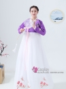 Hanbok Hàn Quốc Áo Tím Váy Trắng