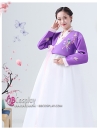 Hanbok Hàn Quốc Áo Tím Váy Trắng