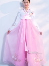 Hanbok Hàn Quốc Áo Trắng Váy Hồng Phấn