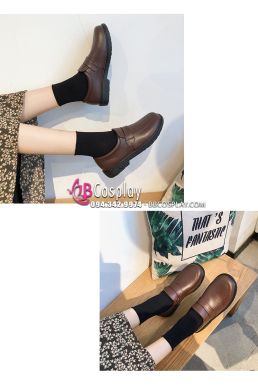 Giày Nữ Sinh Nhật Bản Màu Nâu Socola Size 37-38