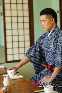 Yukata Nam Nhật Bản Trà Đạo