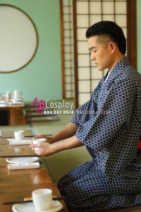 Yukata Nam Nhật Bản Trà Đạo