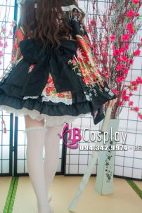 Waloli Lolita Đen Có Yếm