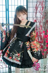 Waloli Lolita Đen Có Yếm