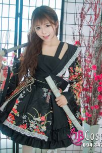 Waloli Lolita Đen Có Yếm