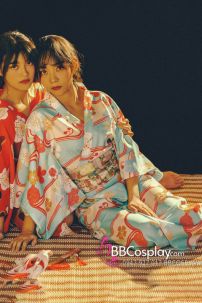 Áo Yukata Xanh Hoa Anh Đào