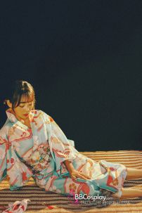 Áo Yukata Xanh Hoa Anh Đào