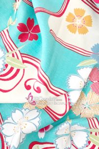 Áo Yukata Xanh Hoa Anh Đào