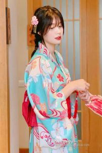 Áo Yukata Xanh Hoa Anh Đào