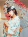 Áo Yukata Xanh Hoa Anh Đào