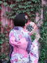 Yukata Hoa Hồng Phối Tím