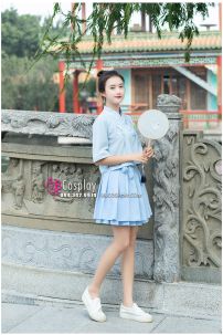 Đồ Hằng Ngatiểu Ái Áo Xanh Váy Xanh