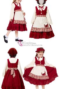 Đầm Cô Bé Khăn Đỏ Đáng Yêu Mẫu Vintage