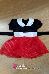 Đầm Chuột Minnie Bé Gái (Chấm Bi Nhỏ)