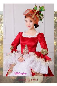 Đầm Nữ Hoàng Đỏ Phối Ren Trắng