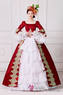 Đầm Nữ Hoàng Đỏ Phối Ren Trắng