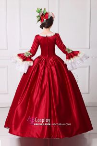 Đầm Nữ Hoàng Đỏ Phối Ren Trắng