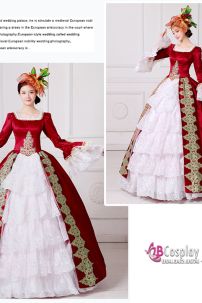 Đầm Nữ Hoàng Đỏ Phối Ren Trắng