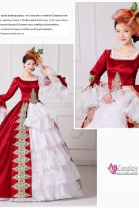 Đầm Nữ Hoàng Đỏ Phối Ren Trắng