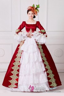 Đầm Nữ Hoàng Đỏ Phối Ren Trắng