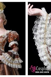 Đầm Nữ Hoàng Châu Âu Vải Thêu