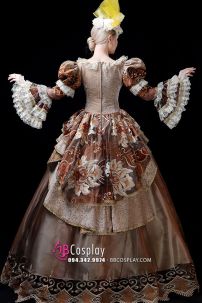 Đầm Nữ Hoàng Châu Âu Vải Thêu