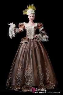 Đầm Nữ Hoàng Châu Âu Vải Thêu