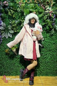 Áo Khoác Noel Hồng Viền Lông Dễ Thương