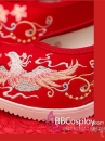 Giày Thêu Phượng Hoàng Đỏ Đế Cao 7Cm
