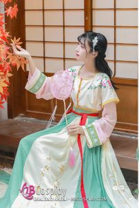 Váy Múa Đôn Hoàng - Bạc Hà Lục Phấn