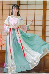 Váy Múa Đôn Hoàng - Bạc Hà Lục Phấn