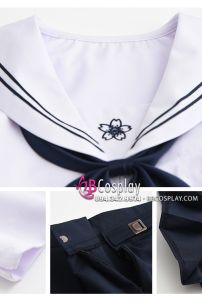 Trang Phục Seifuku - Đầm Nữ Sinh Nhật Hoa Đào Trắng Cơ Bản