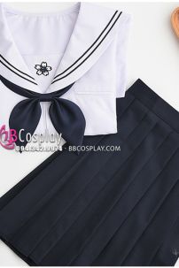 Trang Phục Seifuku - Đầm Nữ Sinh Nhật Hoa Đào Trắng Cơ Bản