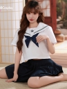 Đồ Seifuku - Đầm Nữ Sinh Nhật Hoa Đào Trắng Cơ Bản