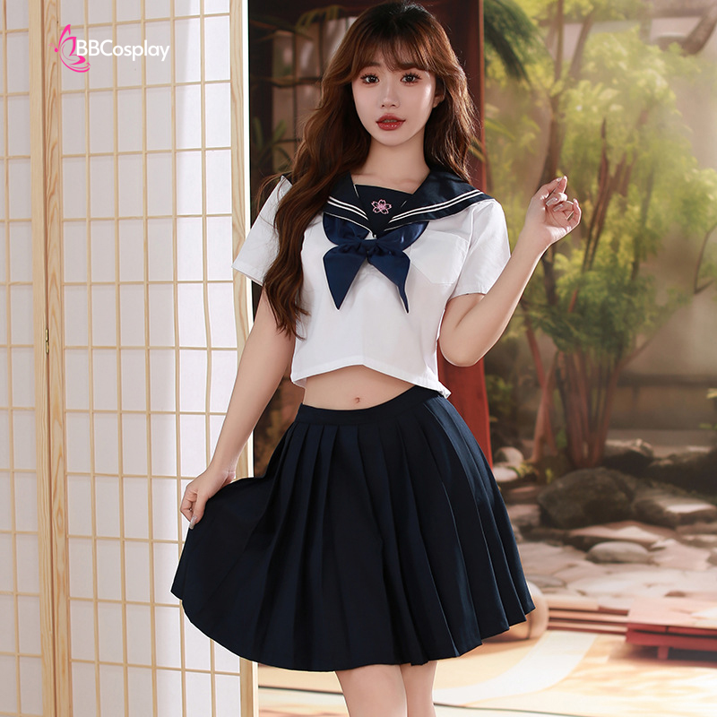 Đồ Seifuku - Đầm Nữ Sinh Nhật Hoa Đào Trắng Cơ Bản
