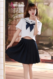 Đồ Seifuku - Đầm Nữ Sinh Nhật Hoa Đào Trắng Cơ Bản