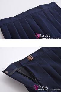 Nữ Sinh Hoa Tuyết Xanh Đậm Có Size XL