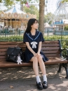 Đồ Nữ Sinh Hoa Tuyết Xanh Đậm