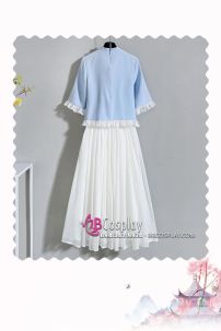 Đồ Nữ Sinh Dân Quốc Áo Xanh Váy Trắng