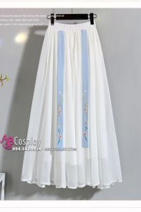 Đồ Nữ Sinh Dân Quốc Áo Xanh Váy Trắng