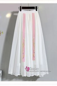 Đồ Nữ Sinh Dân Quốc Áo Hồng Váy Trắng