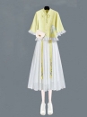Trang Phục Nữ Sinh Dân Quốc Áo Vàng Váy Trắng
