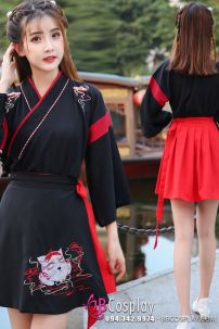 Hán Phục Cách Tân Trung Hoa Mèo Ngố Đen